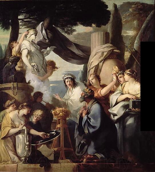 Bourdon, Sebastien Solomon making a sacrifice to the idols Spain oil painting art